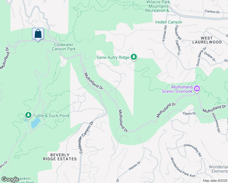 map of restaurants, bars, coffee shops, grocery stores, and more near 11964 Crest Place in Beverly Hills