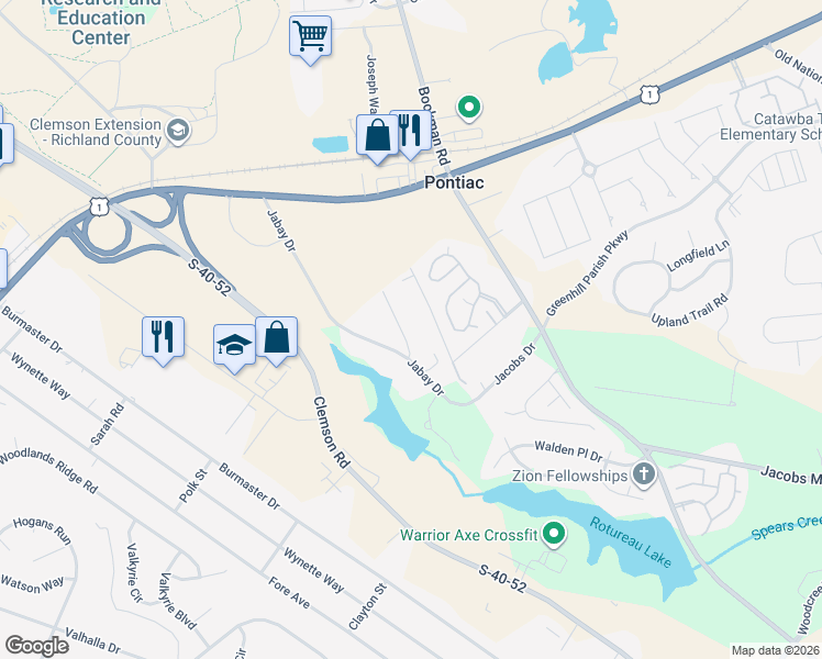 map of restaurants, bars, coffee shops, grocery stores, and more near 904 David Drive in Columbia
