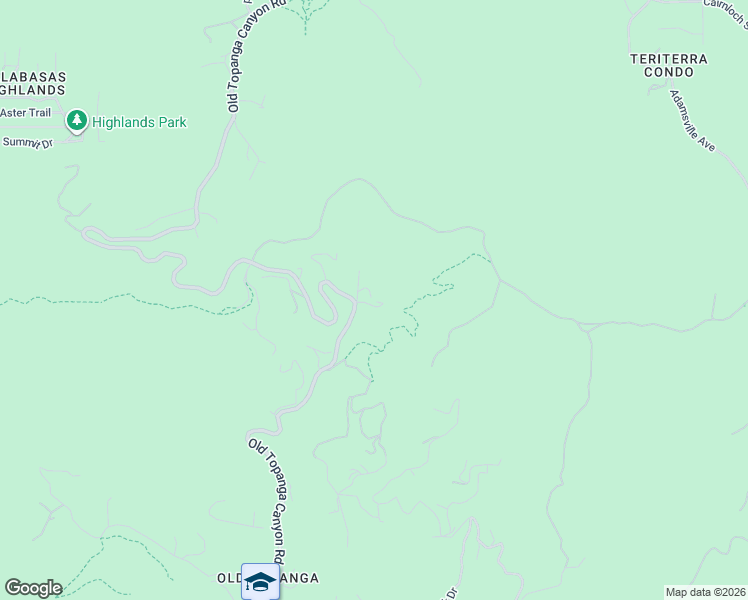 map of restaurants, bars, coffee shops, grocery stores, and more near 2376 Old Topanga Canyon Road in Topanga