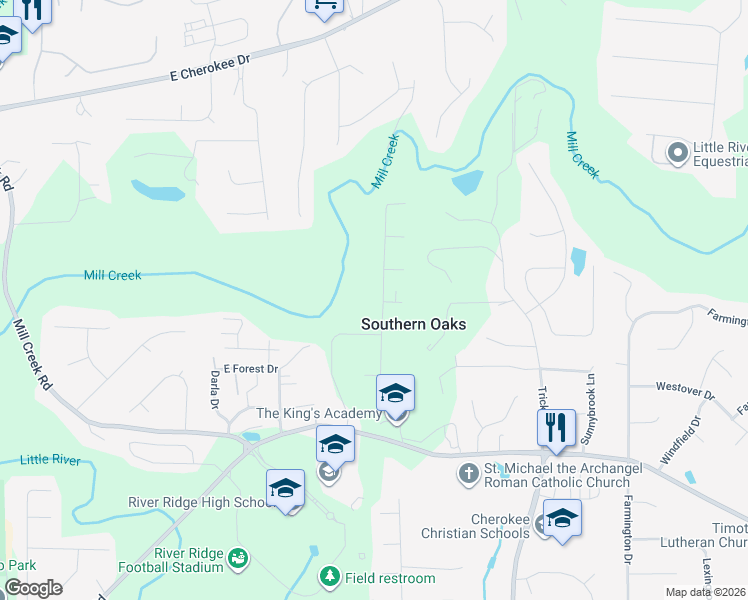 map of restaurants, bars, coffee shops, grocery stores, and more near 311 Scarlett Lane in Woodstock