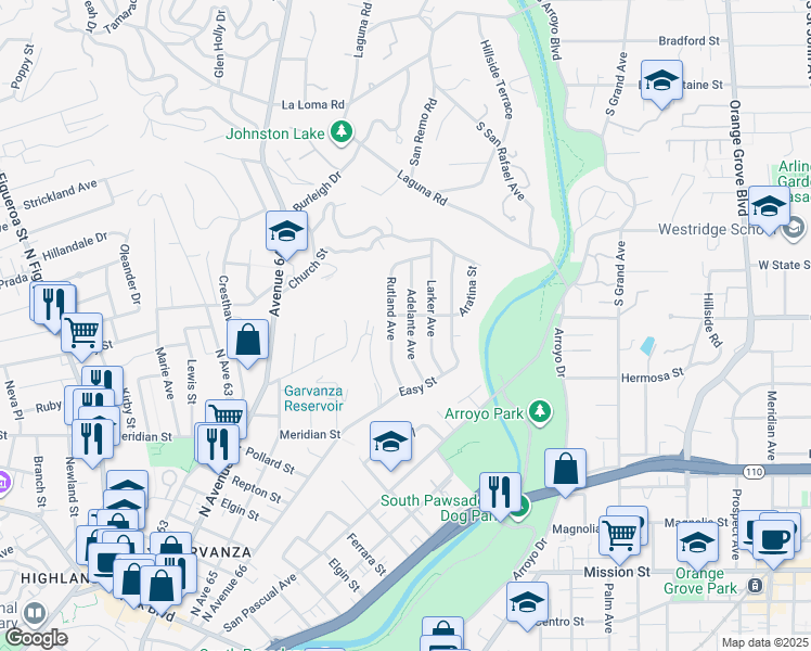 map of restaurants, bars, coffee shops, grocery stores, and more near 969 Adelante Avenue in Los Angeles