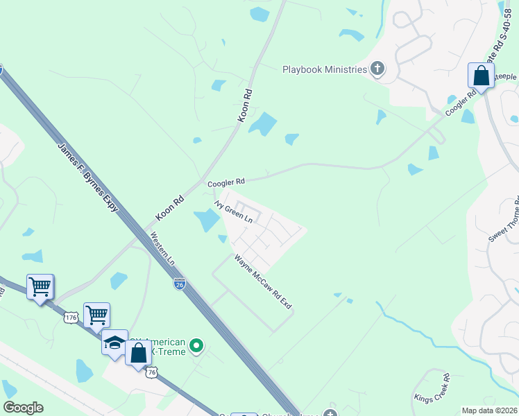 map of restaurants, bars, coffee shops, grocery stores, and more near 1032 Ivy Green Circle in Irmo