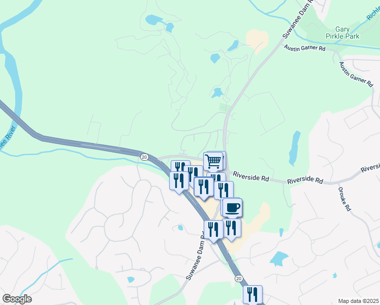 map of restaurants, bars, coffee shops, grocery stores, and more near 5968 Eagle Tiff Lane Northeast in Sugar Hill