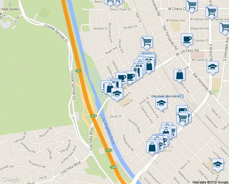 map of restaurants, bars, coffee shops, grocery stores, and more near 3231 Los Feliz Blvd in Los Angeles