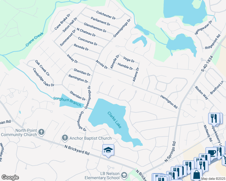 map of restaurants, bars, coffee shops, grocery stores, and more near 704 East Springs Road in Columbia