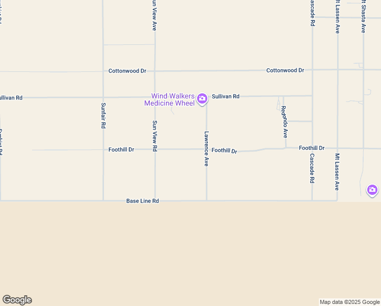 map of restaurants, bars, coffee shops, grocery stores, and more near Cottonwood Drive in Joshua Tree