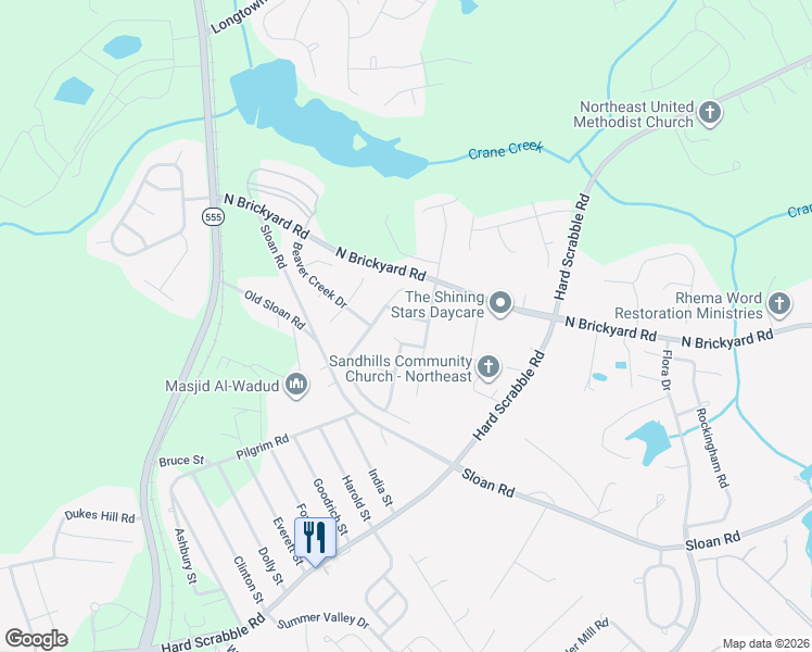 map of restaurants, bars, coffee shops, grocery stores, and more near 1002 Majestic Circle in Columbia