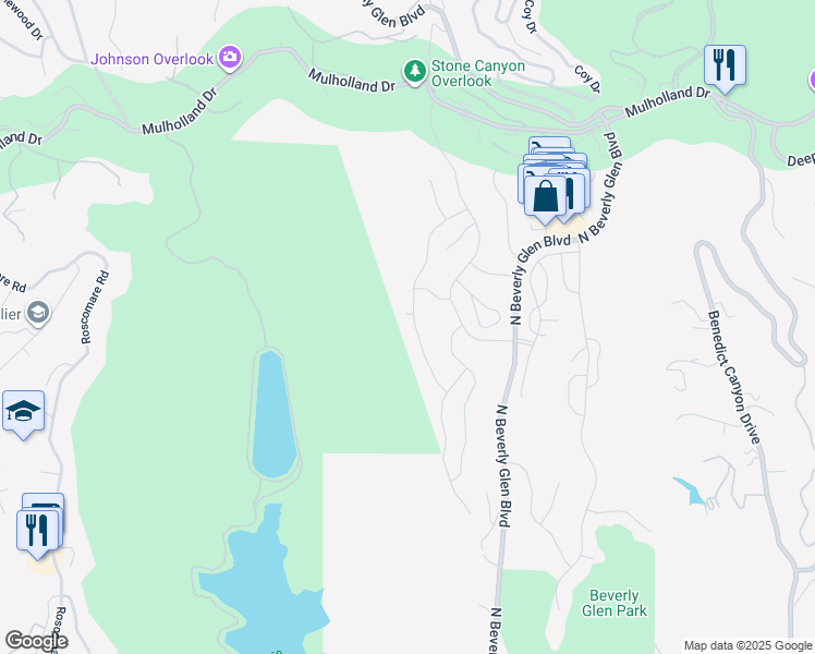 map of restaurants, bars, coffee shops, grocery stores, and more near 2769 Bottlebrush Drive in Los Angeles