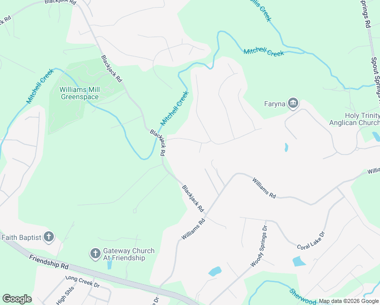 map of restaurants, bars, coffee shops, grocery stores, and more near 6308 Bent Oaks Court in Flowery Branch