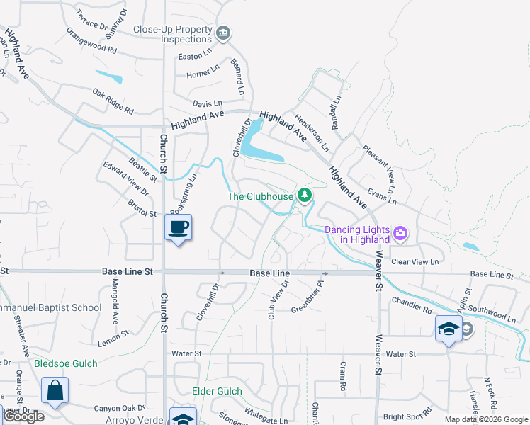 map of restaurants, bars, coffee shops, grocery stores, and more near 29171 Maplewood Place in Highland