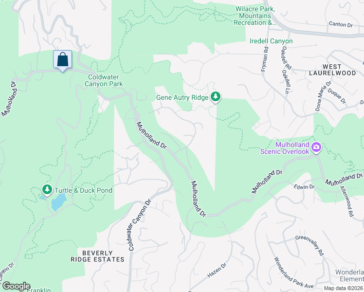 map of restaurants, bars, coffee shops, grocery stores, and more near 11964 Crest Place in Beverly Hills