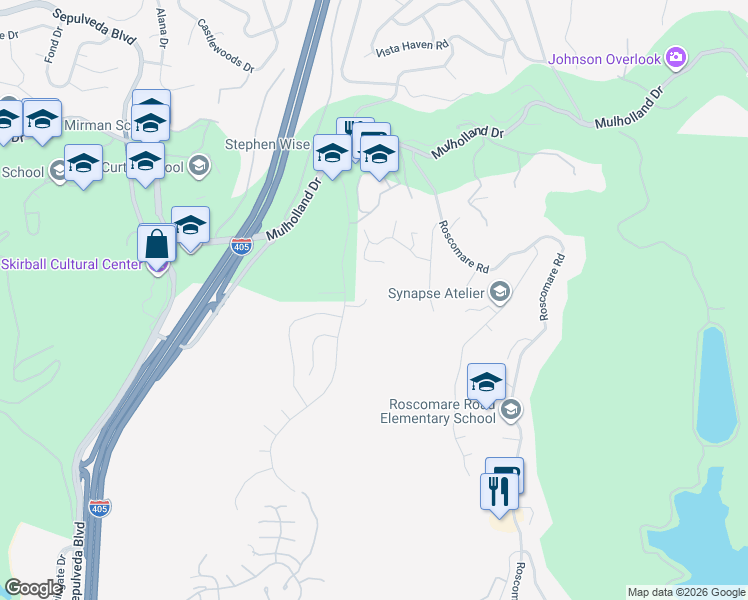 map of restaurants, bars, coffee shops, grocery stores, and more near 15464 Duomo Via Street in Los Angeles