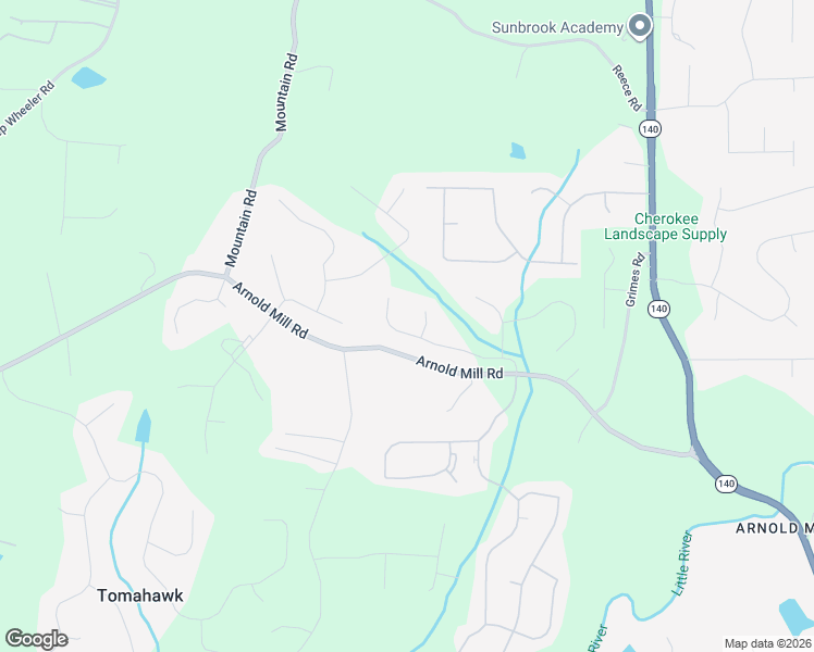map of restaurants, bars, coffee shops, grocery stores, and more near 214 River Laurel Way in Woodstock
