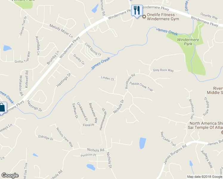 map of restaurants, bars, coffee shops, grocery stores, and more near 315 Cranbrooke Circle in Suwanee