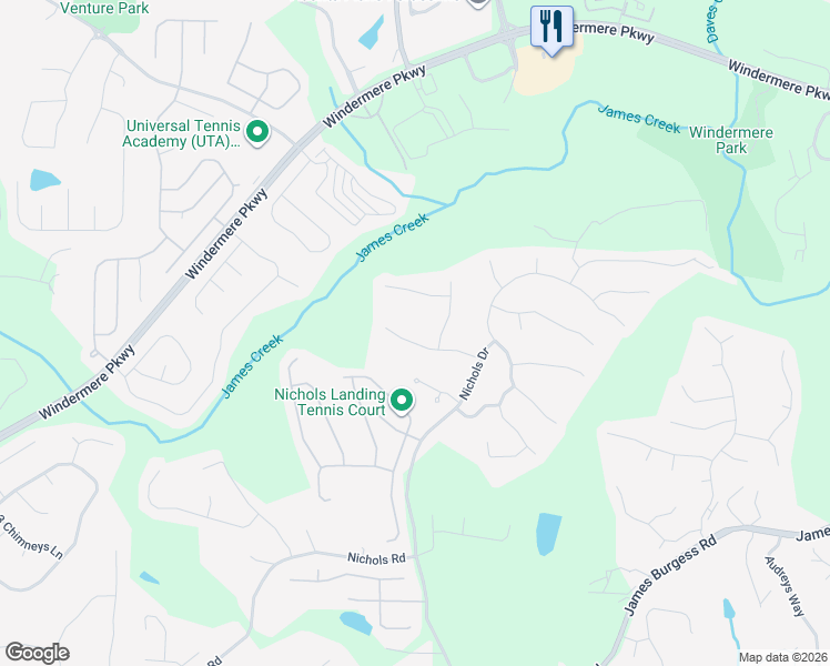 map of restaurants, bars, coffee shops, grocery stores, and more near 340 Laurel Heights Drive in Suwanee