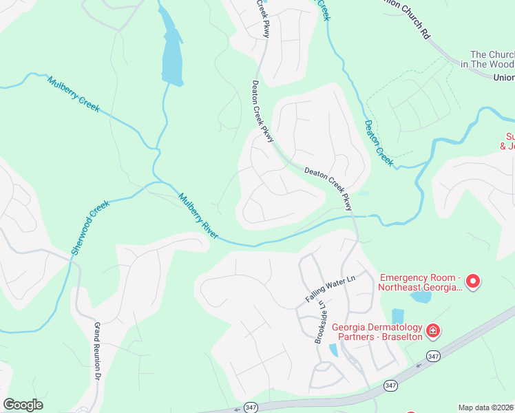 map of restaurants, bars, coffee shops, grocery stores, and more near 6620 Amherst Drive in Hoschton
