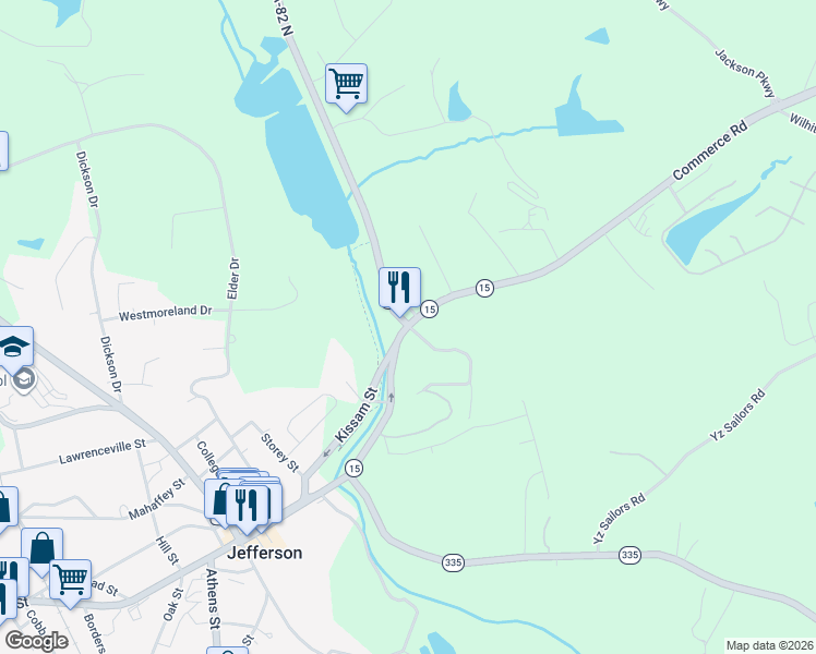 map of restaurants, bars, coffee shops, grocery stores, and more near 689 Sycamore Street in Jefferson