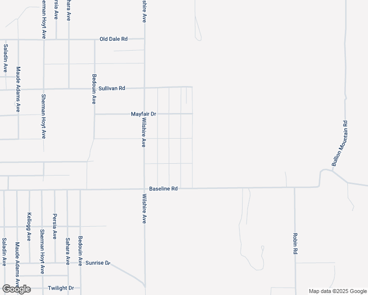 map of restaurants, bars, coffee shops, grocery stores, and more near Sheridan Avenue in Twentynine Palms