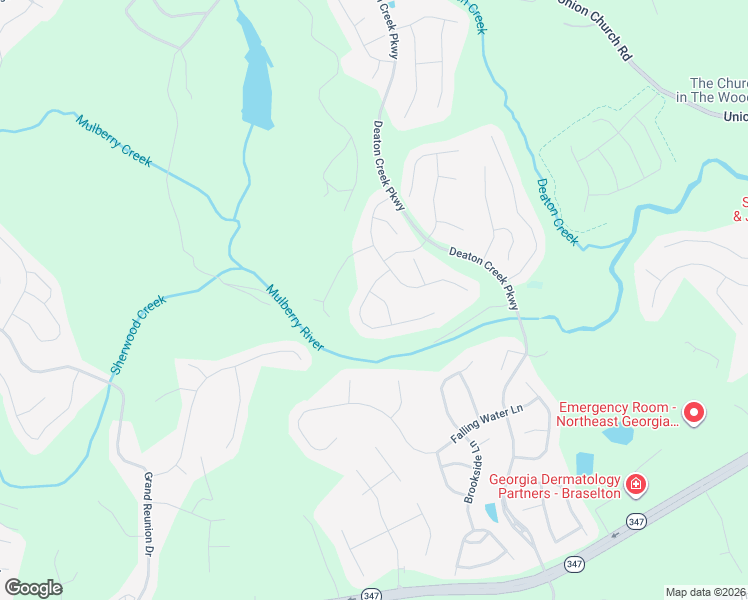 map of restaurants, bars, coffee shops, grocery stores, and more near 6620 Amherst Drive in Hoschton