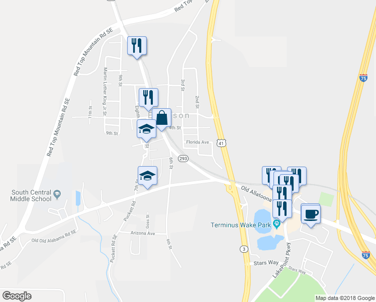 map of restaurants, bars, coffee shops, grocery stores, and more near 23 Virginia Avenue in Emerson