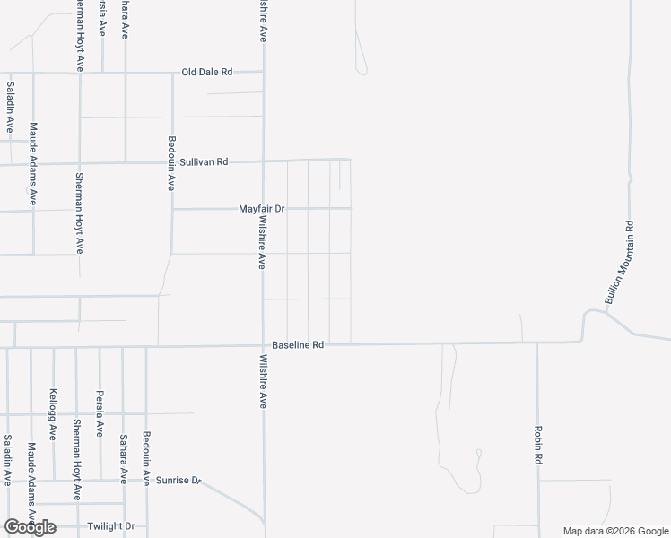 map of restaurants, bars, coffee shops, grocery stores, and more near 7094 Sheridan Avenue in Twentynine Palms