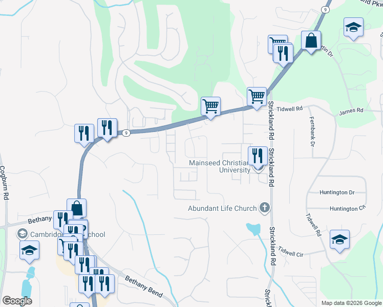 map of restaurants, bars, coffee shops, grocery stores, and more near 14192 Kennewick Road in Milton