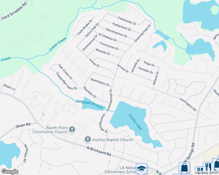map of restaurants, bars, coffee shops, grocery stores, and more near 329 Greensprings Drive in Columbia