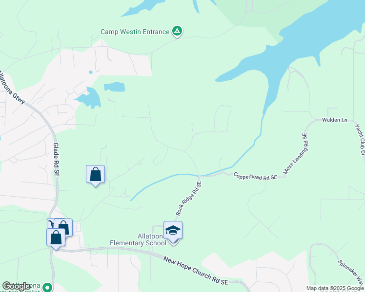 map of restaurants, bars, coffee shops, grocery stores, and more near 4201 Rattler Road Southeast in Acworth