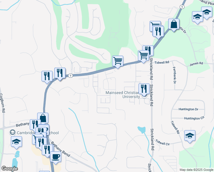 map of restaurants, bars, coffee shops, grocery stores, and more near 14192 Kennewick Road in Milton