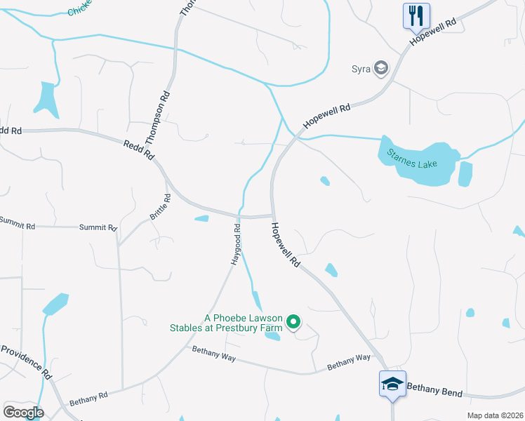 map of restaurants, bars, coffee shops, grocery stores, and more near 1960 Redd Road in Alpharetta