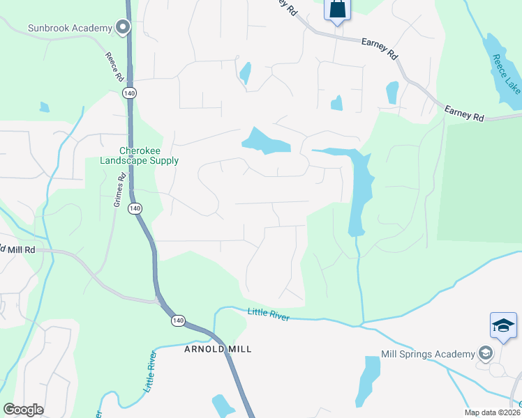 map of restaurants, bars, coffee shops, grocery stores, and more near 715 Jett Road in Woodstock