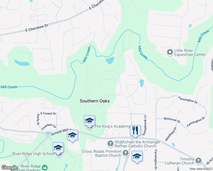 map of restaurants, bars, coffee shops, grocery stores, and more near 3030 Trickum Road in Woodstock