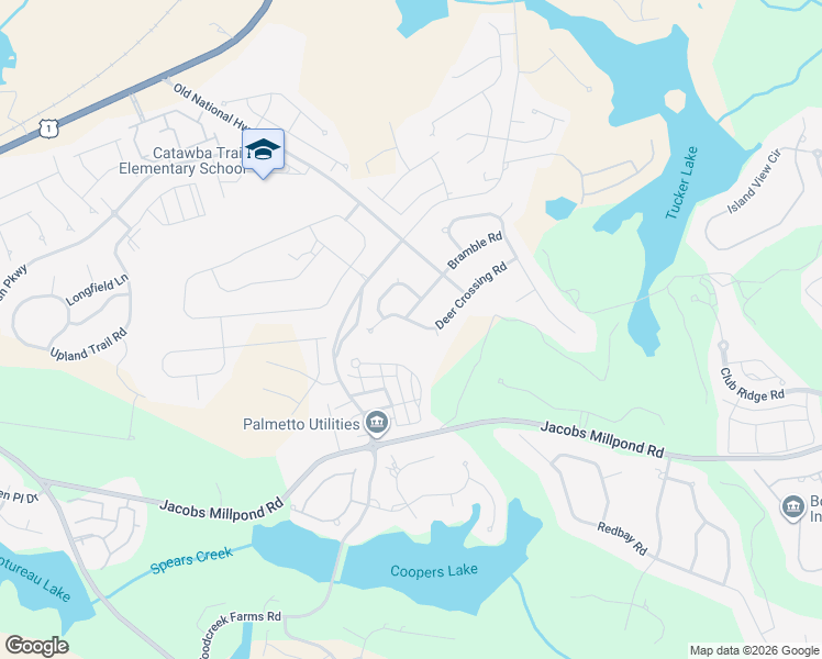 map of restaurants, bars, coffee shops, grocery stores, and more near 106 Deer Crossing Road in Elgin