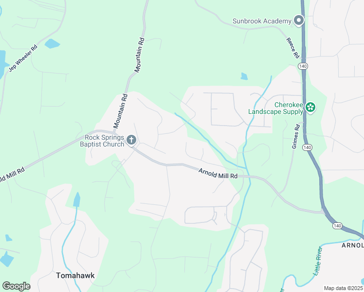map of restaurants, bars, coffee shops, grocery stores, and more near 204 River Laurel Way in Woodstock