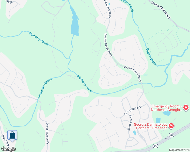 map of restaurants, bars, coffee shops, grocery stores, and more near 6551 Grove Park Drive in Hoschton