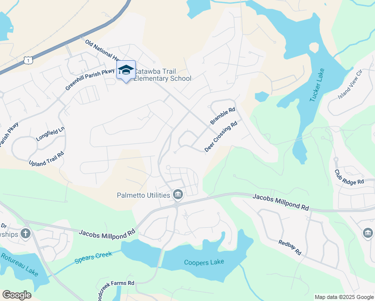 map of restaurants, bars, coffee shops, grocery stores, and more near 106 Deer Crossing Road in Elgin