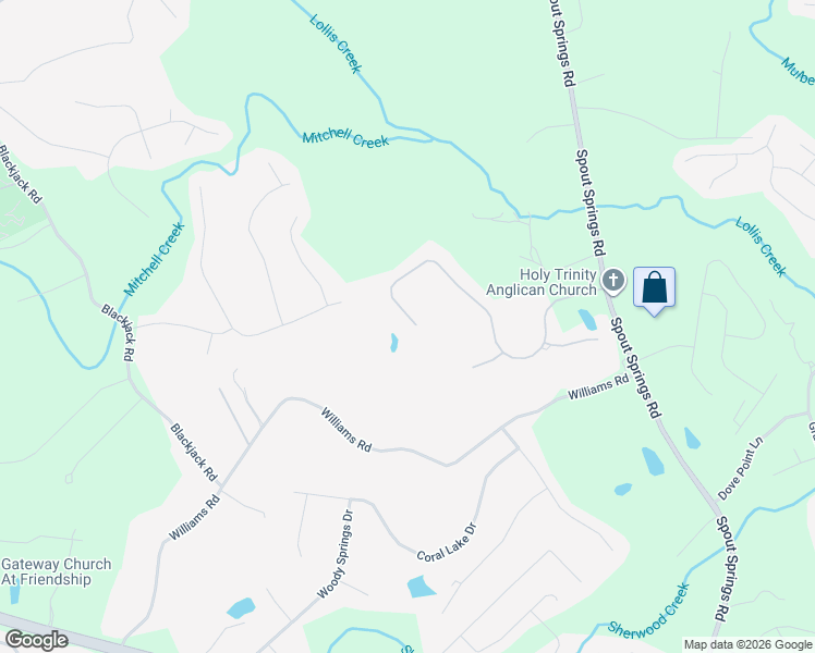 map of restaurants, bars, coffee shops, grocery stores, and more near 7328 Litany Court in Flowery Branch