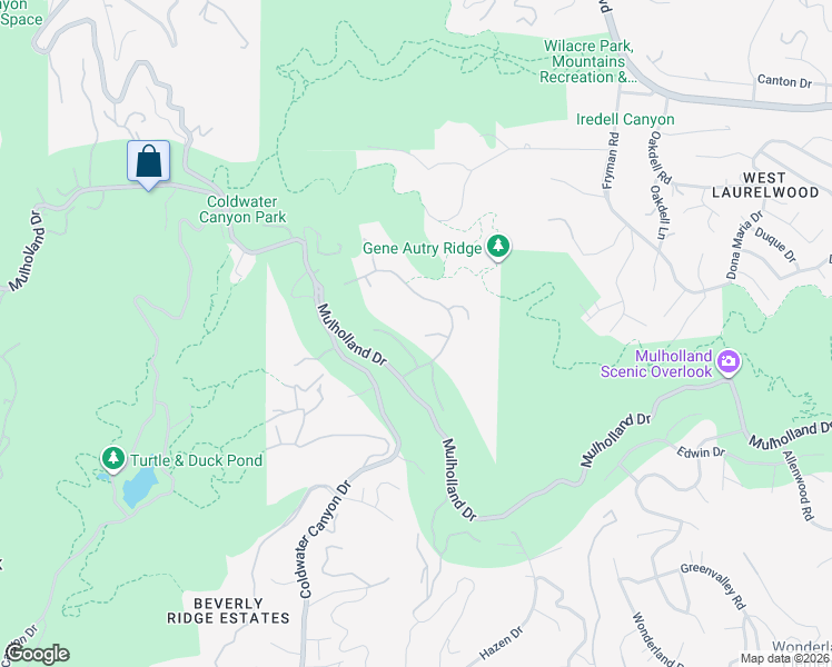 map of restaurants, bars, coffee shops, grocery stores, and more near 12030 Talus Place in Beverly Hills