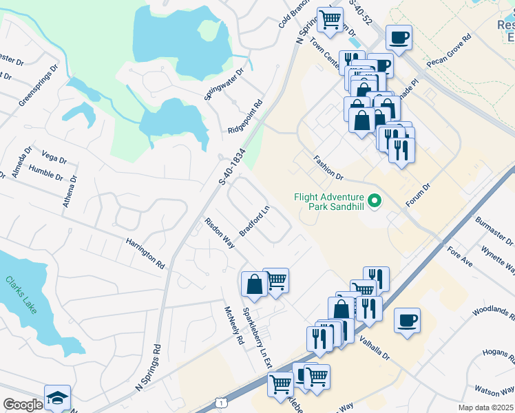 map of restaurants, bars, coffee shops, grocery stores, and more near 23 N Trace Ct in Columbia