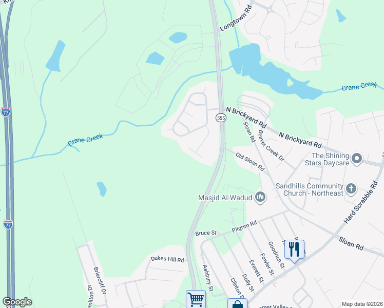 map of restaurants, bars, coffee shops, grocery stores, and more near 24 Providence Manor Court in Columbia