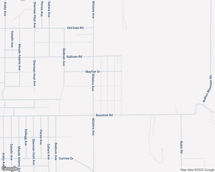 map of restaurants, bars, coffee shops, grocery stores, and more near Park Avenue in Twentynine Palms