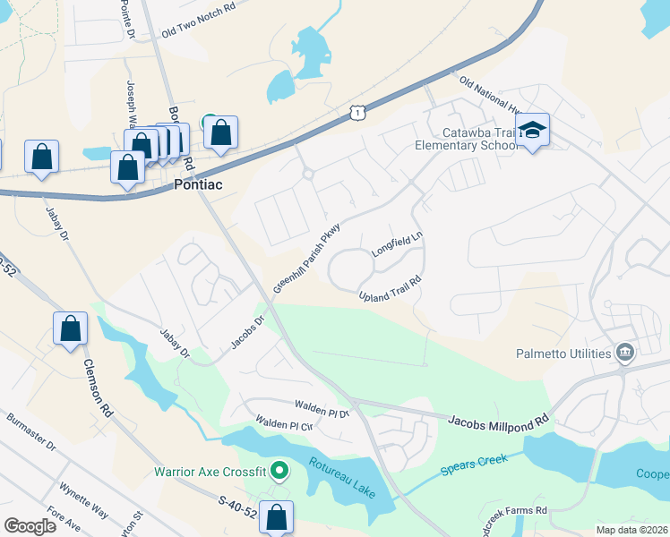 map of restaurants, bars, coffee shops, grocery stores, and more near 418 Upland Trail Rd in Elgin