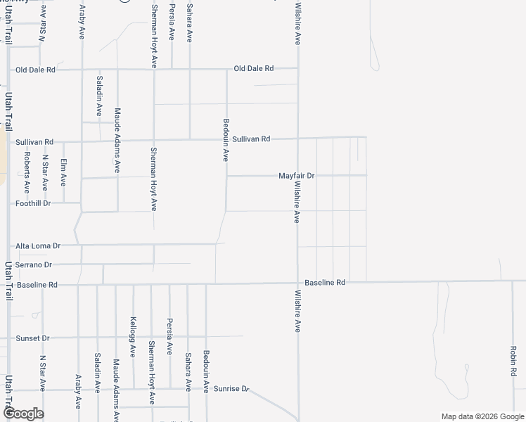 map of restaurants, bars, coffee shops, grocery stores, and more near 75200 Foothill Drive in Twentynine Palms