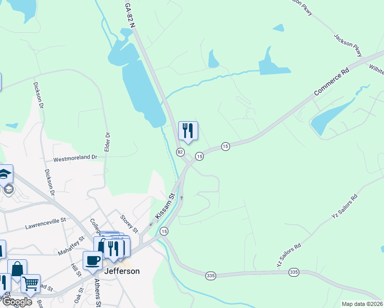 map of restaurants, bars, coffee shops, grocery stores, and more near 689 Sycamore Street in Jefferson