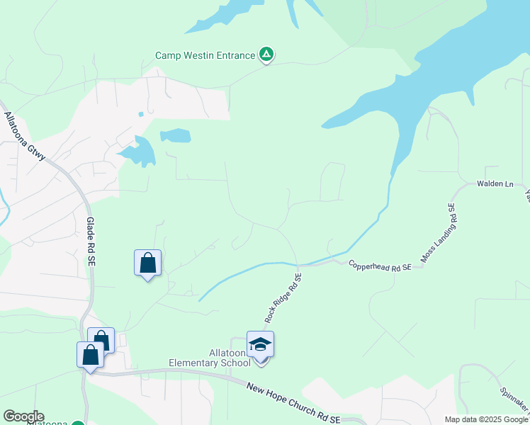map of restaurants, bars, coffee shops, grocery stores, and more near 4201 Rattler Road Southeast in Acworth