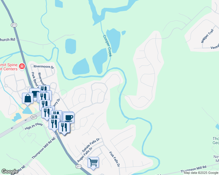map of restaurants, bars, coffee shops, grocery stores, and more near 6813 Grand Hickory Drive in Braselton