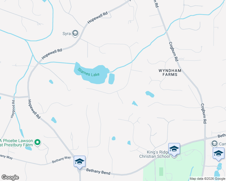 map of restaurants, bars, coffee shops, grocery stores, and more near 2375 Saddlesprings Drive in Alpharetta