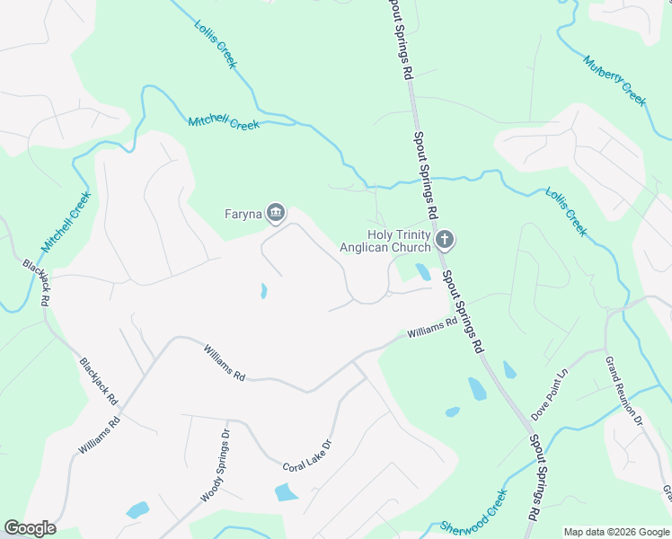 map of restaurants, bars, coffee shops, grocery stores, and more near 7227 Litany Court in Flowery Branch