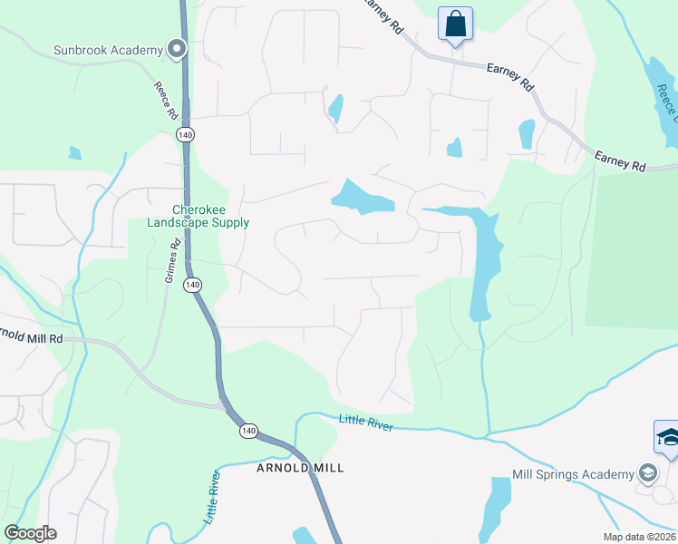 map of restaurants, bars, coffee shops, grocery stores, and more near 715 Jett Road in Woodstock