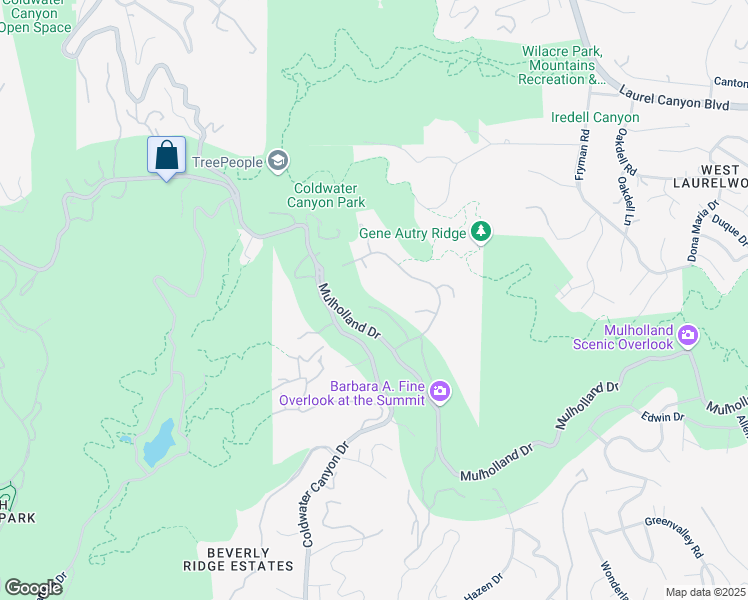 map of restaurants, bars, coffee shops, grocery stores, and more near 12050 Crest Court in Beverly Hills